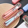 Spoon Fork Chopstick Cutlery Set Lunch Tableware With Box Portable Travel Use Dinnerware Kit Stainless Steel Kitchen Accessories