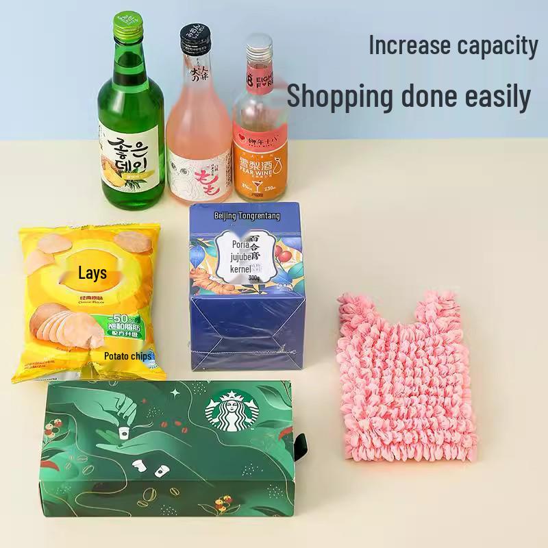 Eco-Friendly Expandable Pleated Tote: Versatile, Large Capacity & Elastic Design