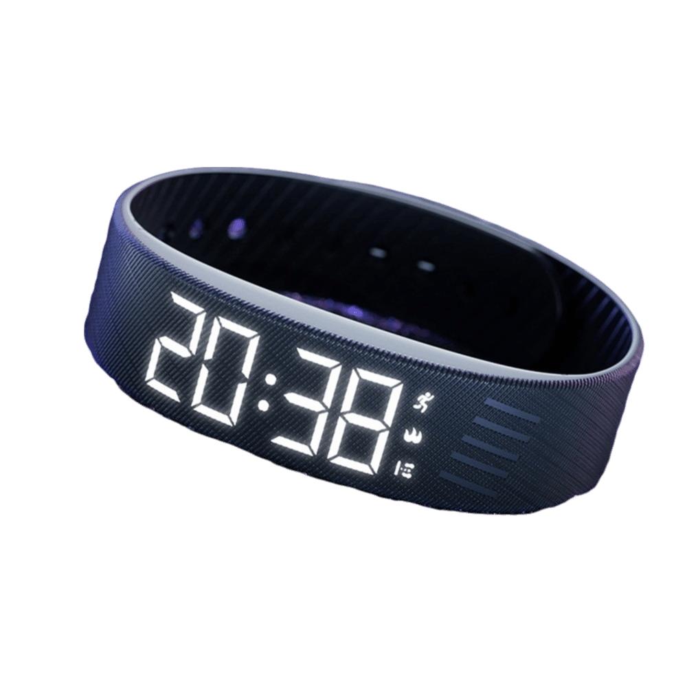 LED Digital Alarm Clock Watch Waterproof Adjustable Fitness Wristbands with Running Pedometer Snooze-proof Vibrating Alarm