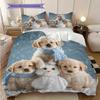 Golden Retriever Pattern Bedding Quilt Set Quilt Cover Pillowcase Home Decoration Birthday Gift (1 * duvet cover + 2 * pillowcase, without core)