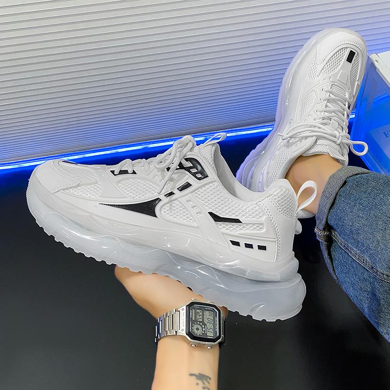 Модные мужские сетчатые кроссовки на открытом воздухе на платформе для тенниса, нескользящие, удобные, дышащие, повседневные, для бега, модные туфли для тенниса Para Hombre