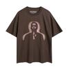 24S cross-border European and American trendy brand Sp5de spider web 555 portrait letter foam short-sleeved t-shirt men's and women's high street 