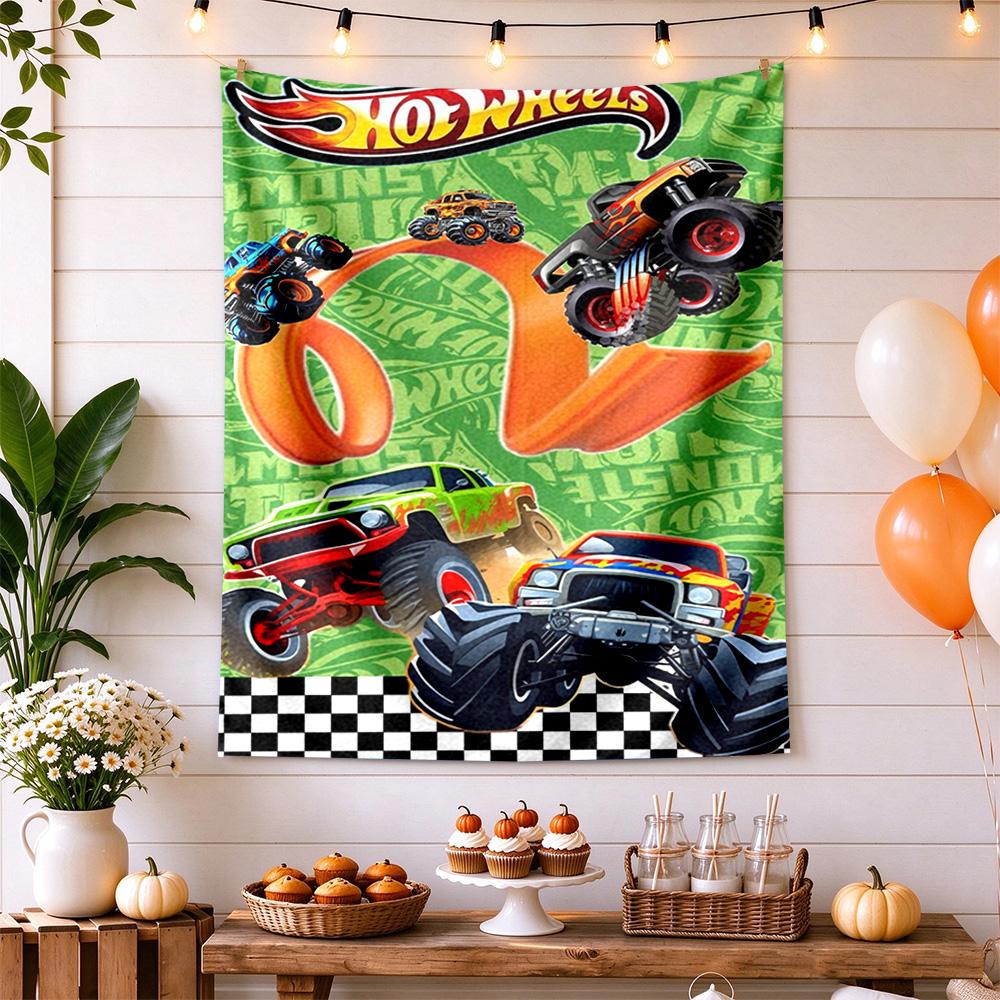 Hot Wheels Boho Wall Tapestry Nordic Minimal Designed for Balcony Living Room Studio Wall All Season Hand Painted Style Gift for New Home