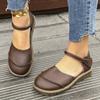 Fashion Retro Handmade Genuine Leather Flats Sandals 2025 Summer New Casual Versatile Comfortable Soft Sole Women's Shoes