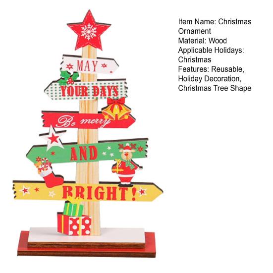 Рождественская елка, украшение для рабочего стола, устойчивое основание из цельного дерева, указательный столб, Лось, снеговик, снежинка, многоразовый праздник, рождественский орнамент для стола, товары для вечеринок, подарок