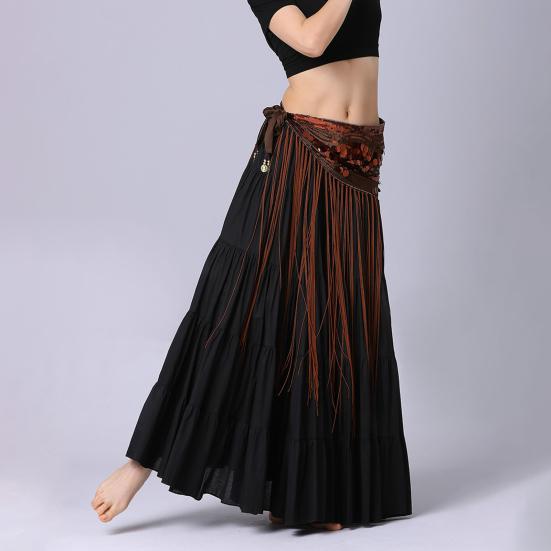 Women Waist Chain Retro Tassel Shiny Sequins Decor Metal Belly Dance Sexy Body Chain Skirt Accessory