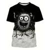 Футболка Novel And Chic с принтом в виде монстра и цифровой улыбкой, летняя мода, повседневная, свободный топ с коротким рукавом и круглым воротником