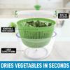 Ручка и запирающаяся крышка Многофункциональная ручная сушилка для овощей емкостью 4,5 литра Сушка со сливом Быстрый фильтр Салат-латук