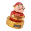 Cai Shen Statue Solar Power Shaking Head Vivid Decorative Chinese Feng Shui Sculpture for Car