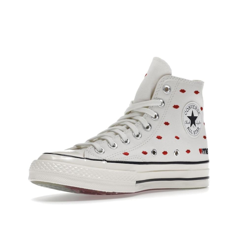 Converse Chuck 70 Lips High Love Me — винтажные белые кроссовки унисекс университетского красного цвета A01601C