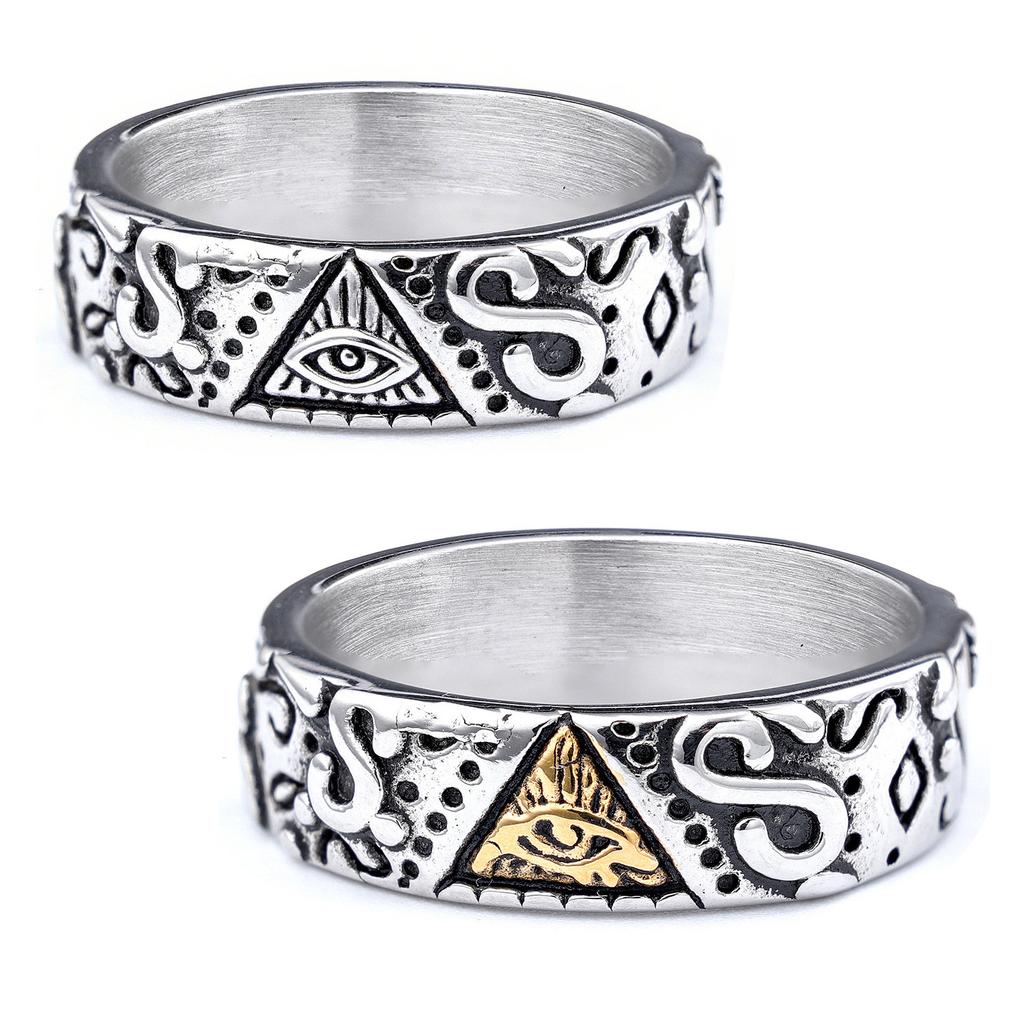 Золотое кольцо из нержавеющей стали 'Глаз Гора' Кольцо с символом масонов