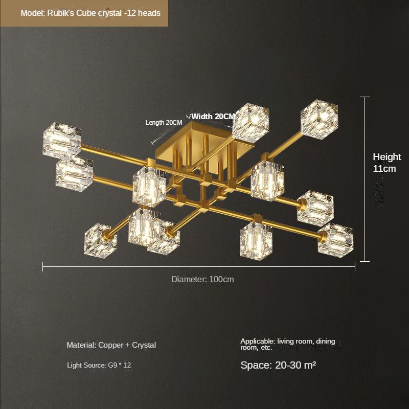 Все медные потолочные светильники для зала, роскошные хрустальные лампы для гостиной, спальни