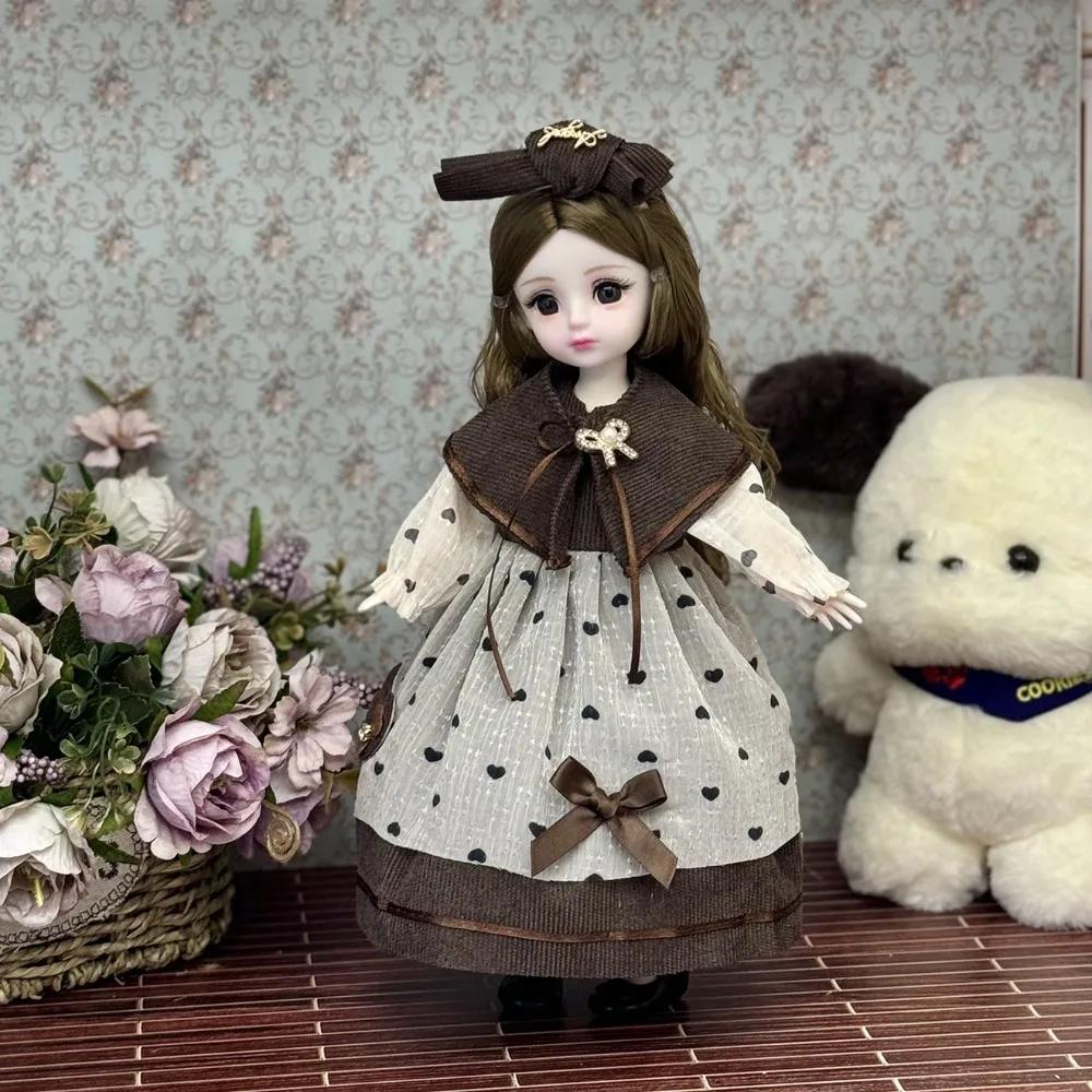 Dressing Doll With Clothes 30Cm Bjd Doll Dress Up 3D Eyes Removable Joints Doll Colorful 16 Bjd 16 Bjd Dolls Girls Gifts