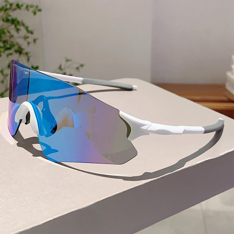 Oversized Sports Sunglasses Men Punk Mirror Lens Wrapped Round Anti UV Glasses for Outdoor Riding Skiing Trendy Shades