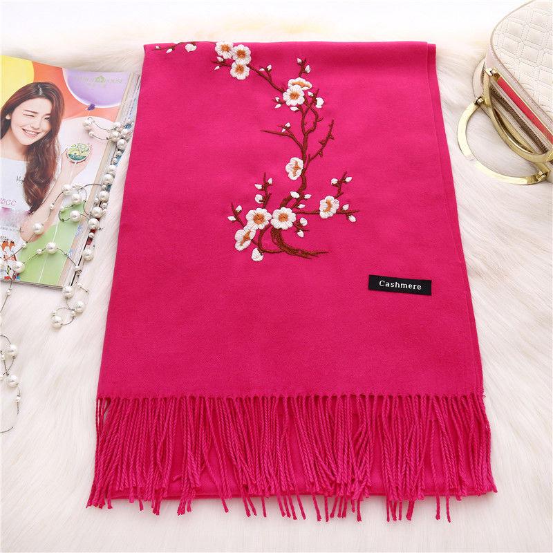 Hand-embroidered Scarf Women Increase All-match Keep Warm Long Shawl Outer Cape Soft Fabric Spring Autumn