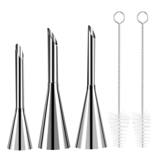 Набор кондитерских насадок из нержавеющей стали Легкие инструменты для украшения выпечки и глазури с 3 длинными насадками для эклеров Набор для украшения эклеров