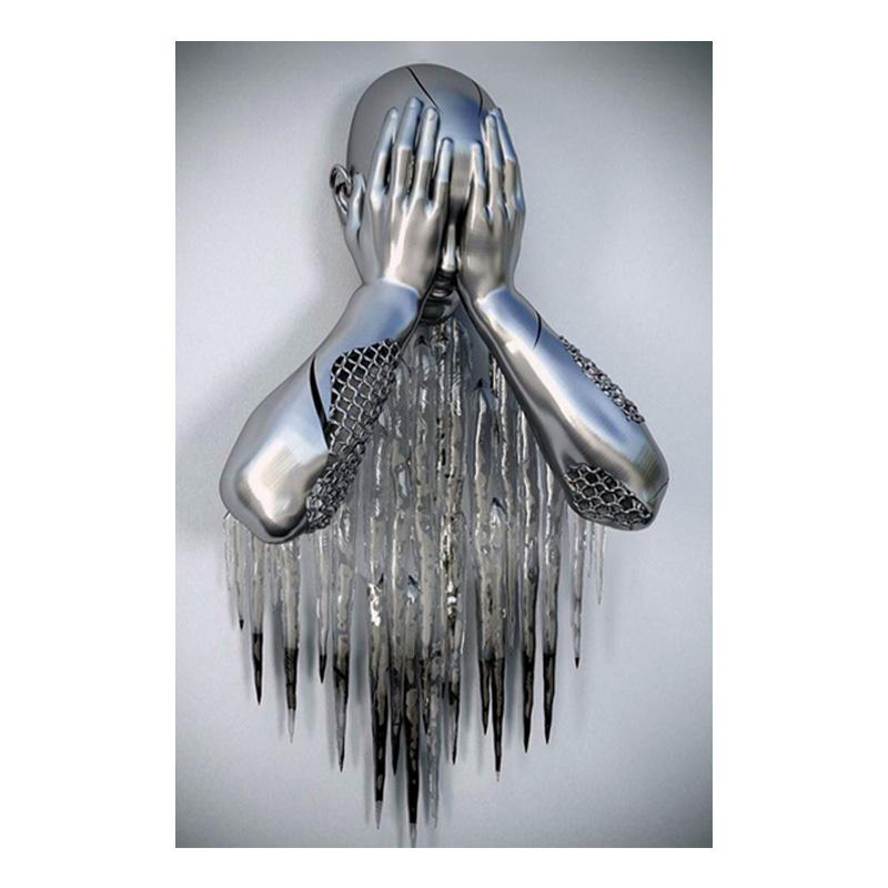 Металлическая фигурка, статуя, художественная картина на холсте, романтические абстрактные постеры и принты, настенные панно для влюбленных, современная гостиная, домашний декор