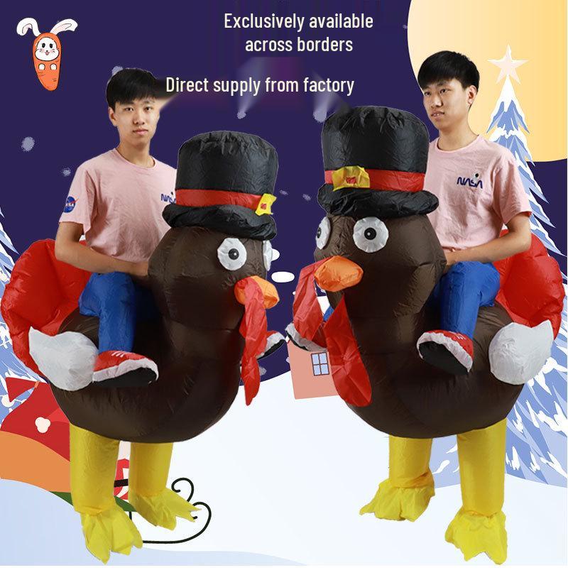 Креативное Хэллоуинское представление Надувной милый костюм животного: Гуляющая маленькая желтая уточка