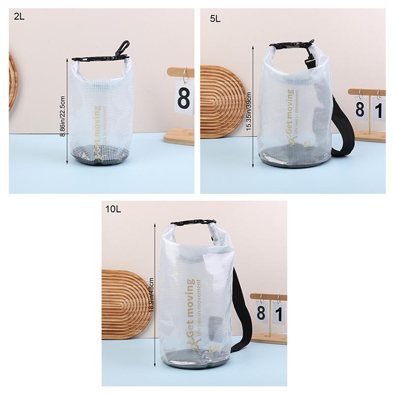 2 л/5 л/10 л ПВХ Водонепроницаемый Сухой Мешок Рюкзак Сетчатый Мешок Портативный Спорт на Открытом Воздухе Плавание Сумка для Хранения Рюкзак Рафтинг Каякинг Кемпинг