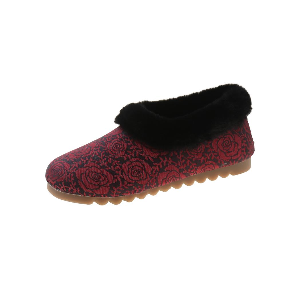 Fashion Women's Fashion Flat Cotton Boots Autumn New Round Head Suede Soft Sole Anti-slip Wear-resistant Low-top Shoes