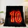Flaming Number 10 Portable Blanket/Soft Blanket Bedding Blanket Suitable for Travel Camping Living Rooms Offices Sofas Fan Gifts