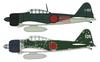 Hasegawa Japanese Army Mitsubishi Zero Type Carrier Fighter Type Rabaul Ace Set Plastic Model 02437 1/72 A6M2b/A6M3 21/22