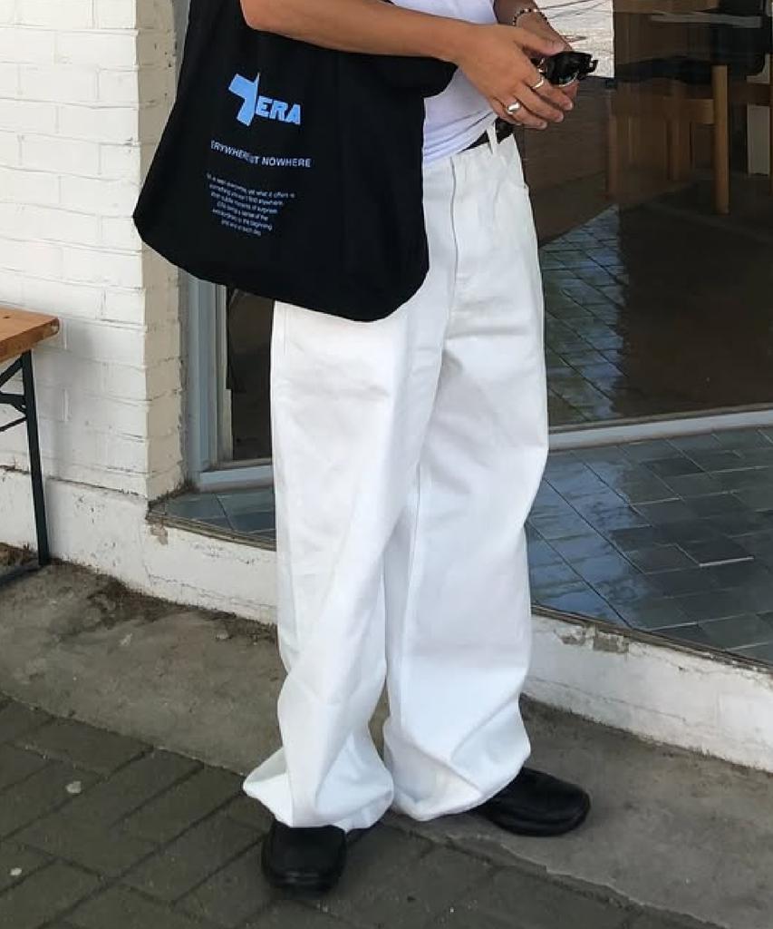 ERA Men Era Wide Fit Denim Pants - White