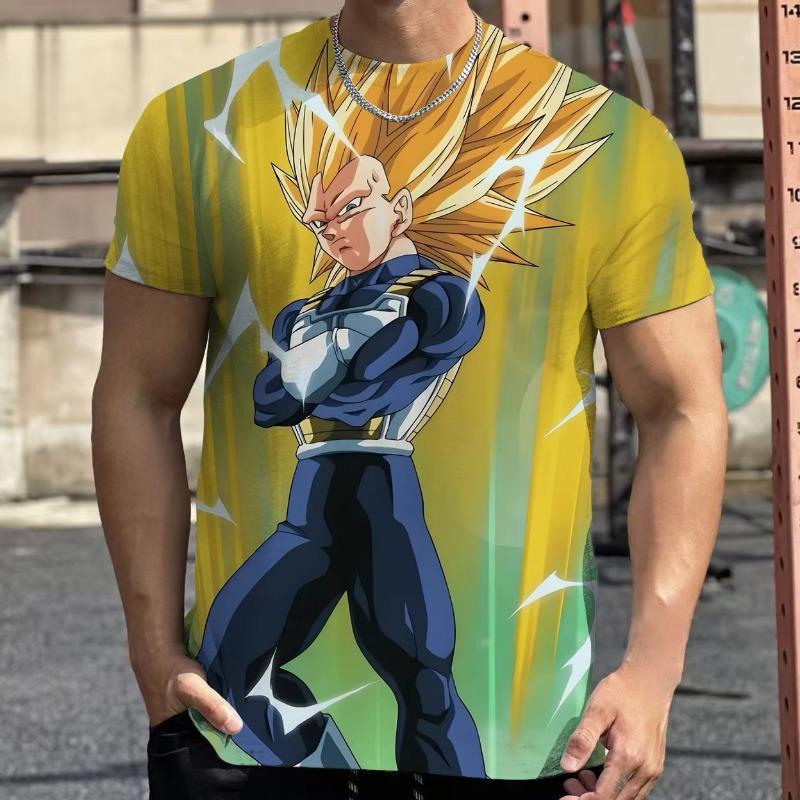 Летняя футболка Dragon Ball 2026 для детей, топ, футболка, аниме-фигурки, Сон Гоку, Супер Сайян