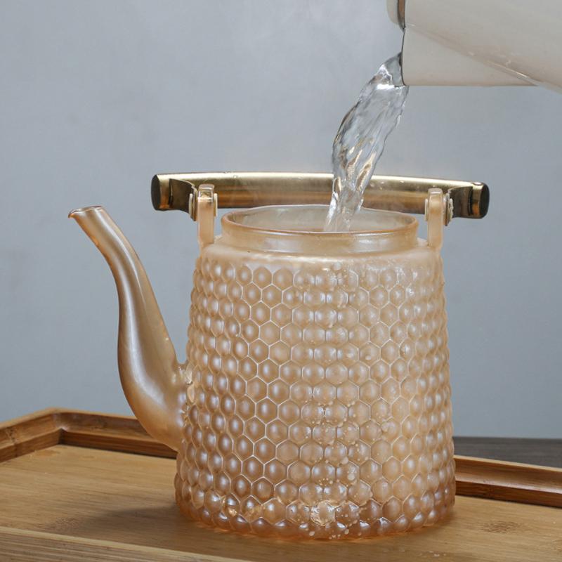 Стеклянный чайник с узором Hammer и сеткой для заваривания чая, большой емкости, портативный термостойкий чайник для кофе и пуэра, чайная утварь