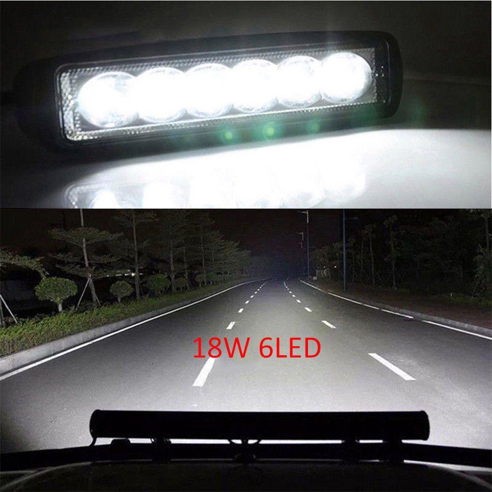 For Offroad Truck SUV 6 LED 18W DRL Driving Fog Lamp Spotlight Car Work Light Bar