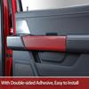 Interior Upgrade Accessories Rear Door Inner Handle Panel Trim Cover Sticker Protector for Ford F150 Raptor 2021 2022 2023 2024 2025 Red Carbon Fiber