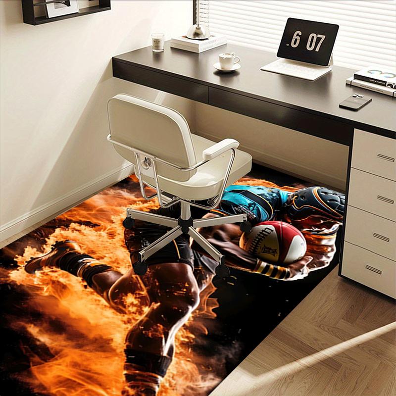 Flame Themed Chair Mat Office Carpet for Home Decor, Sofa Rug, Gift Idea for Any Room