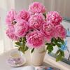 2 Heads Artificial Flowers Peony Bouquet Big Silk Peonies Fake Flowers Home Decor Christmas Wedding Party Decoration