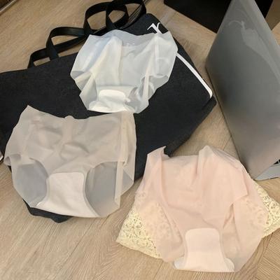 Женское ультратонкое нижнее белье Ice Silk, бесшовные трусы со средней талией, быстросохнущие