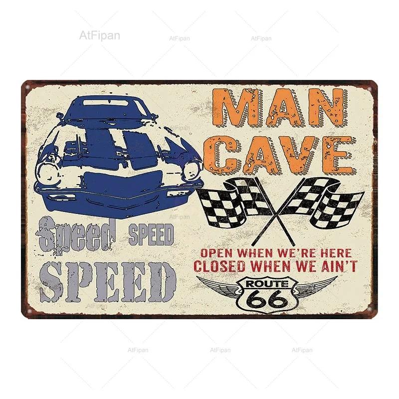 Vintage Motorcycle Garage Metal Plate Classic Tire Poster Shabby Chic Wall Art Decor xCM Metal Painting for Home Retro Cuadr