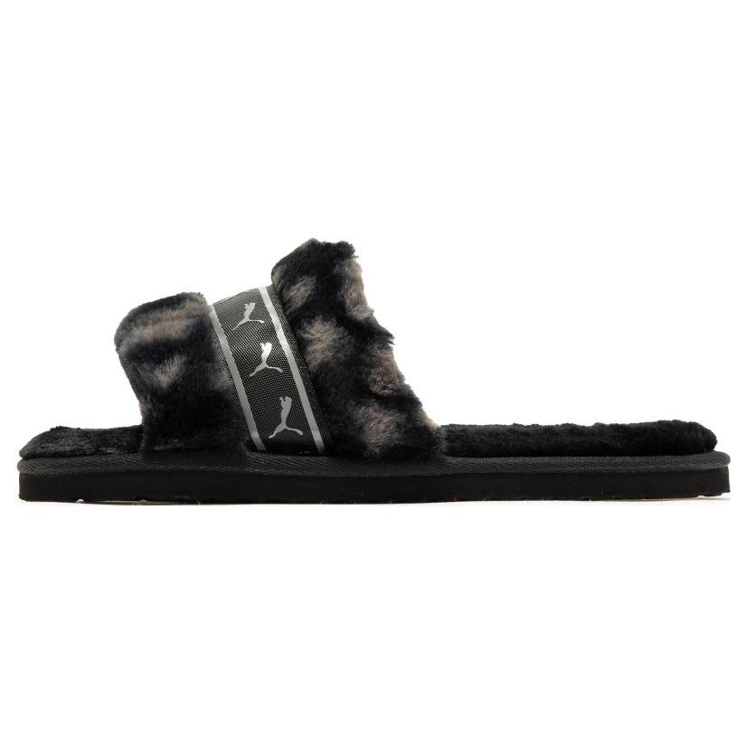 Puma Fluff Remix Plush Comfort EVA Slide Sandals Women Sandals Black Gray 390970-02