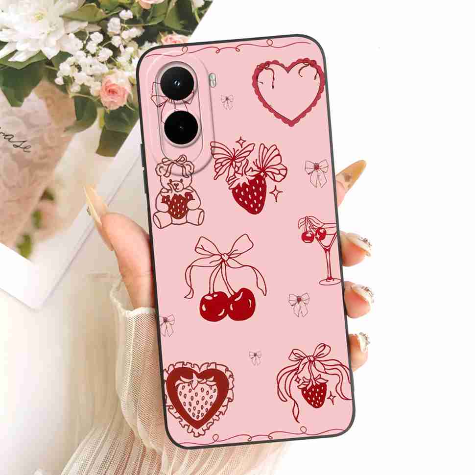 Silicone Case For Xiaomi Poco M7 4G Case Cute Cat Flowers Soft Slim Phone Cases For Xiaomi Poco M7 PocoM7 4G Cover Bumper