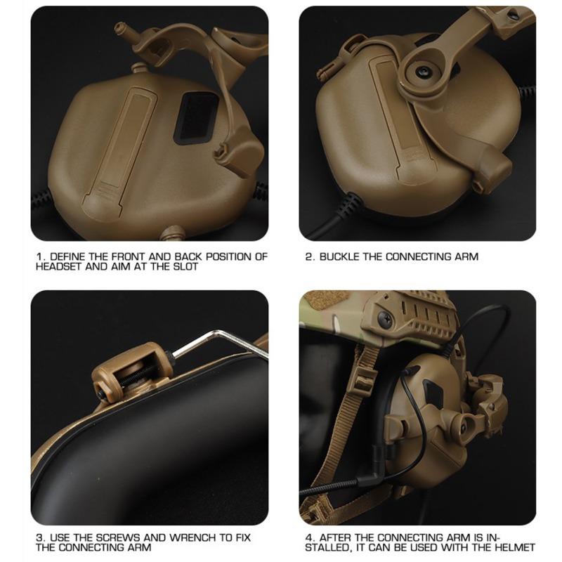 Тактическое крепление для наушников, кронштейн для шлема, адаптер для шлема M-LOK, наушники с шумоподавлением
