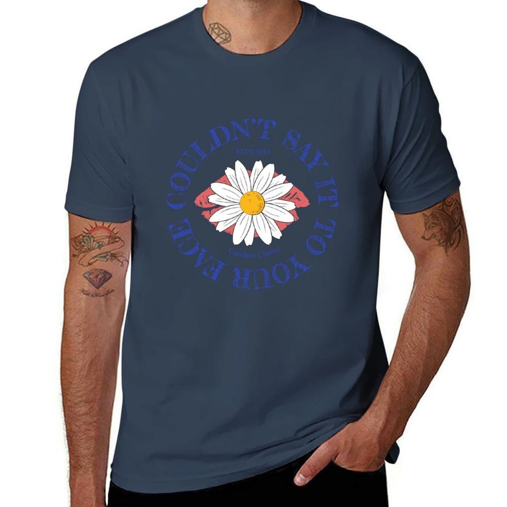 Retro Lips Daisy Flower Tshirt Gym Exercise Short Sleeve Tshirt