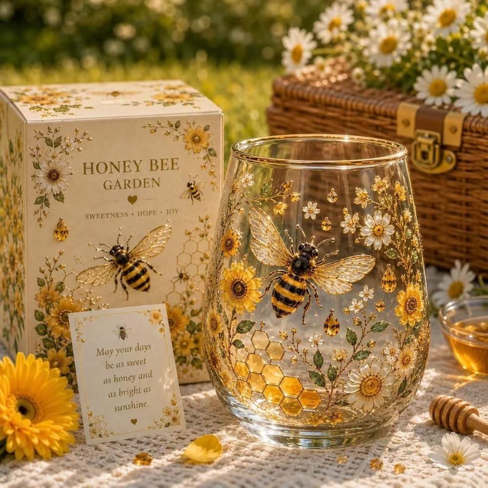 Transparent Hummingbird Joy Tea Cup Gold Rimmed Coffee Cup Creative Garden Glass Tea Cup