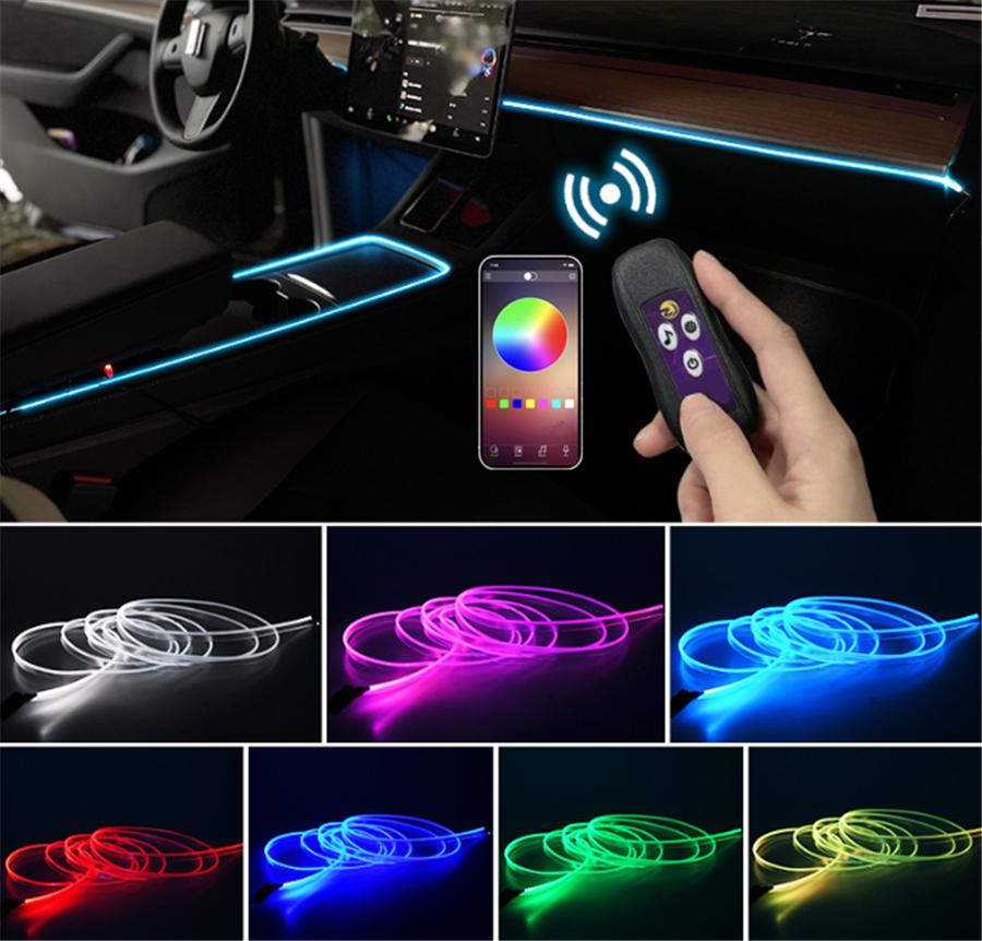 2Pcs Car Interior Lights Decorative Ambient Lamp Neon Atmosphere Light Strip