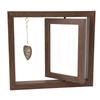 Dog Rotating Picture Frame Solid Wood Double Sided Heart Pendant Pet Memorial Photo Frame for Home