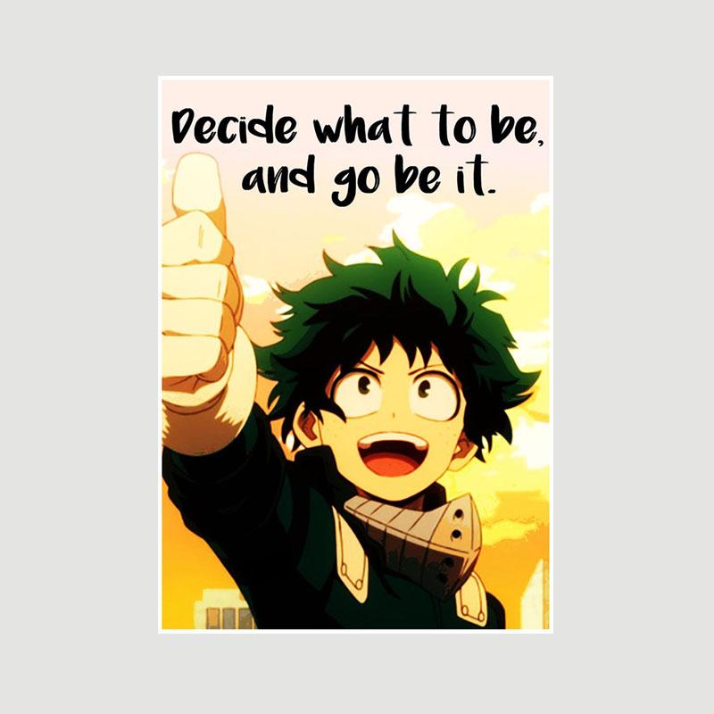 Винтажный вдохновляющий постер с цитатой Аниме Finger Luffy Deku Постеры Белая бумага Текст Искусство Картины Домашний декор Бар Украшение Живопись Интерьерная фреска
