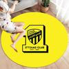 Al-Ittihad FC Round Area Rug,Carpet Rug for Living Room Bedroom Sofa Playroom Decor,Non-slip Floor Mat