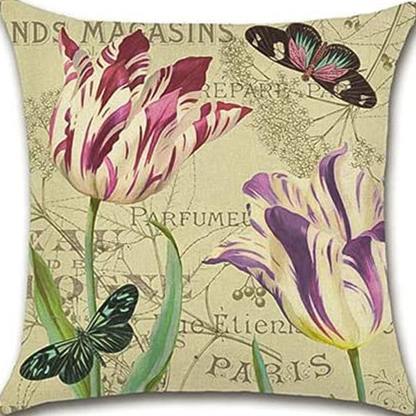 Ретро Растение Цветочный Принт Лен Наволочка Дом Гостиная Диван Автомобильная Подушка