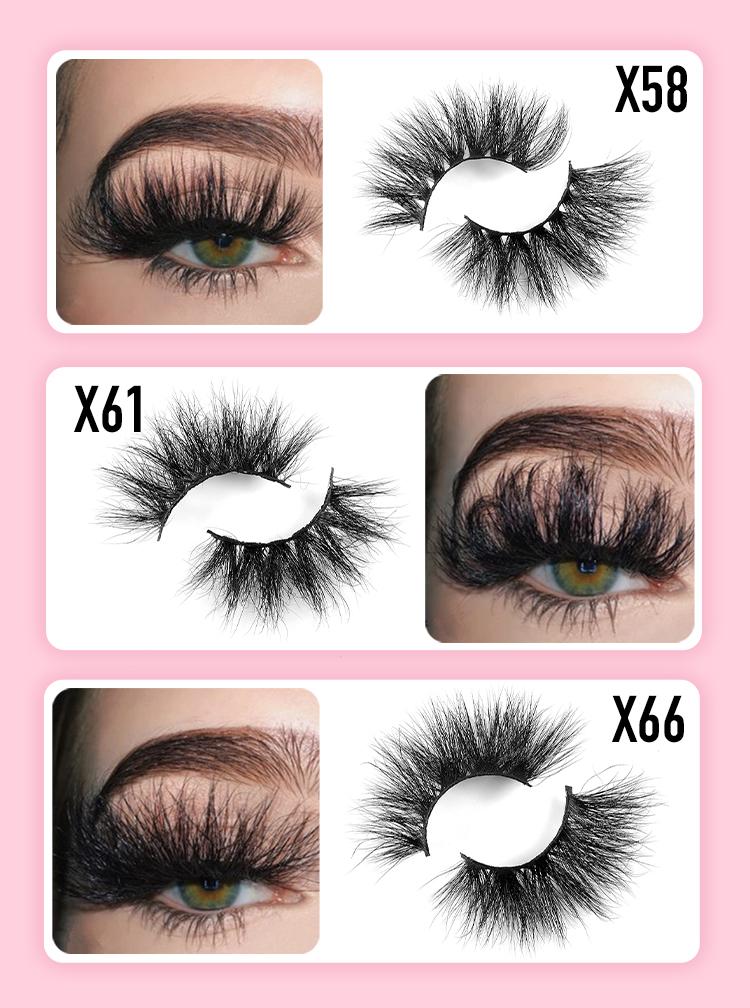 18mm Eyelash Long 25MM Eyelashes Siberian False 3D Mink Eyelashes Wispy Lashes