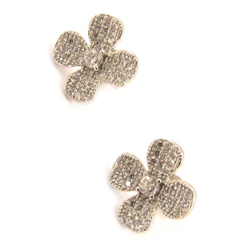 Les Trésors De Lily [L4659] - Silver 'Clover' Silver Earrings (rhodium-plated) - 12 Mm