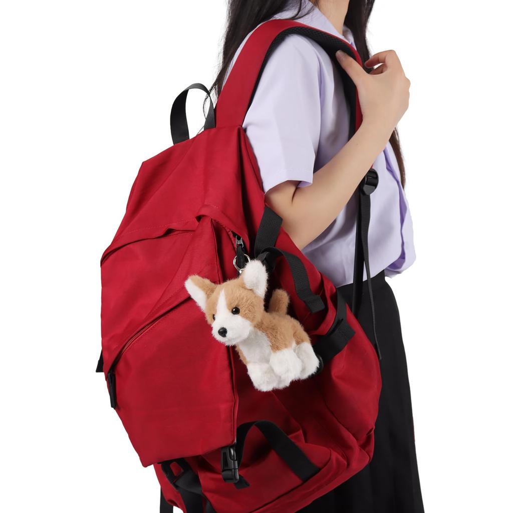 Apricot Lamb Charming Corgi Cute Soft Keychain Plush Toy, Perfect for Boys and Girls, Fits Kids Backpacks and Purses, 13cm