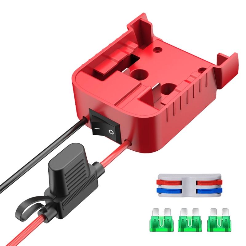 Power Wheel Adapter for 18V Lithium Battery with Fuses Wire Terminals Battery Adapter Power Connector for Car Toy Roboti