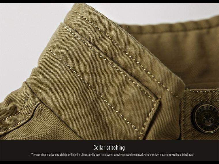 Мужская куртка средней длины свободного кроя на весну и осень — большой размер, повседневный стиль для мужчин среднего возраста